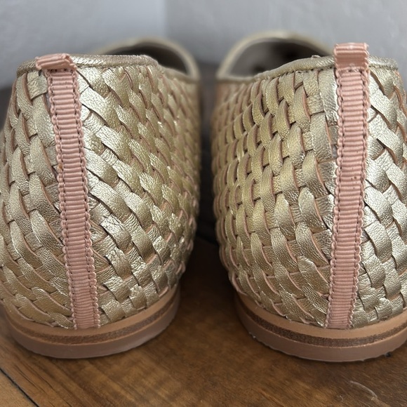 New Without Box Boden Hazel woven leather metallic gold pointed toe flat shoes - Picture 4 of 8
